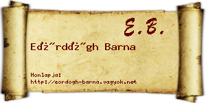 Eördögh Barna névjegykártya
