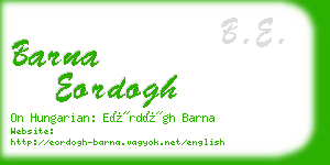 barna eordogh business card